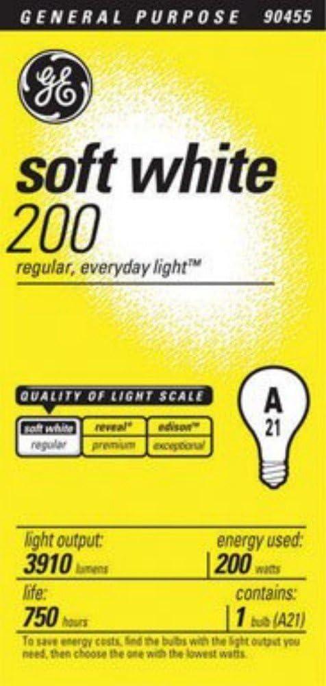 200-Watt Soft White A21 Incandescent Bulb