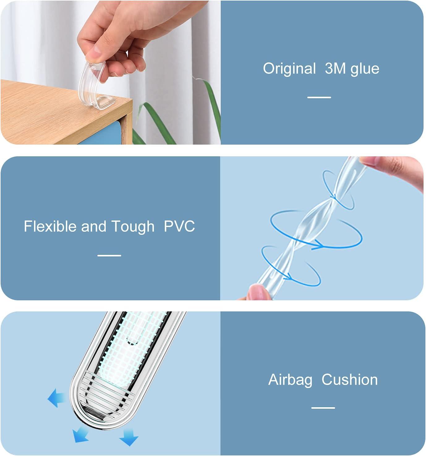 Clear Cabinet Door Bumpers, xuenair Cabinet Bumpers Clear Wall Protector,Cabinet Door Bumpers for Kitchen Cabinets, Car Doors, Furniture, Toilet Lids etc(4 Long 4 Short,8 PCS)