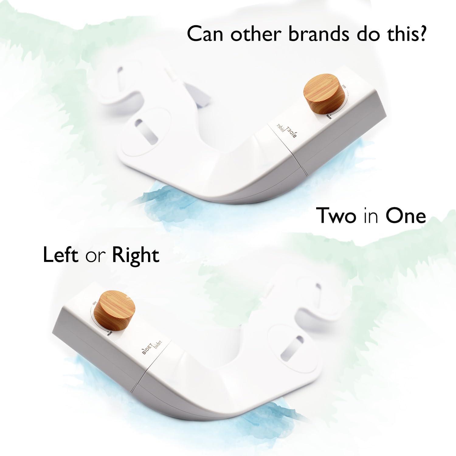 Reversible Left/Right Ultra Slim Fresh Water Bidet Attachment