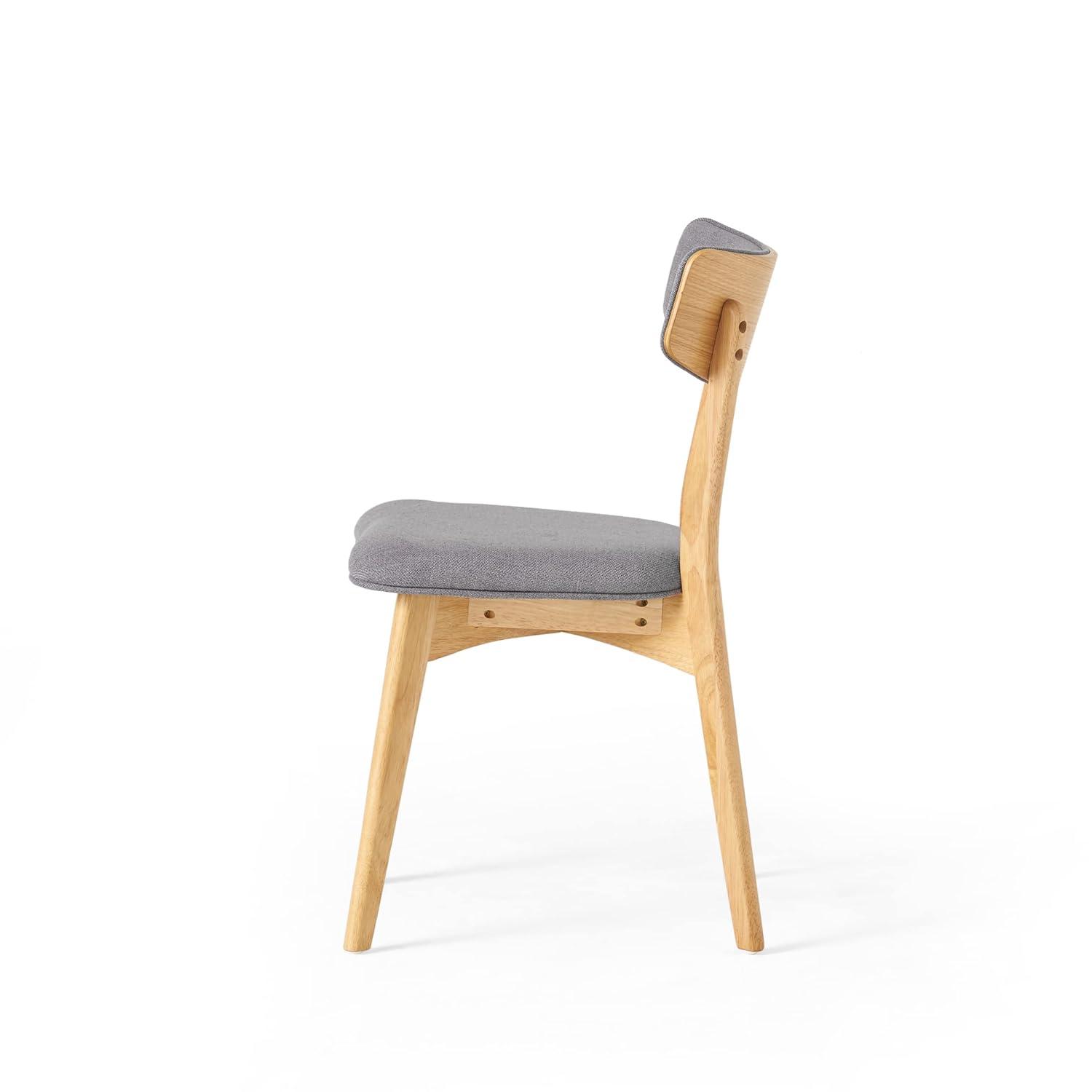 Molly Mid Century Modern Dining Chairs with Rubberwood Frame (Set of 2)