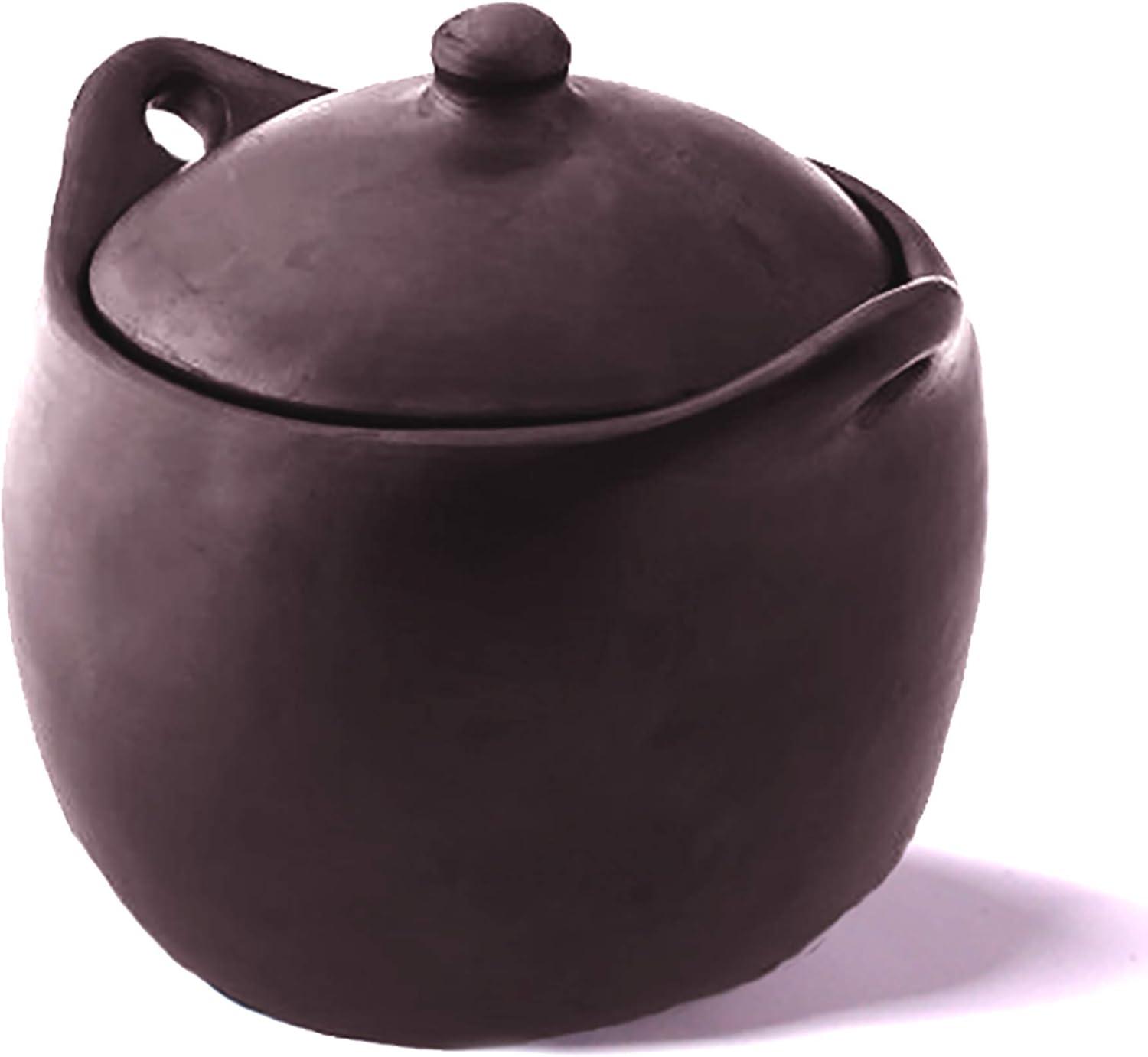 Werqueid, Tall Chamba Clay Stew Pot, 4 Quarts