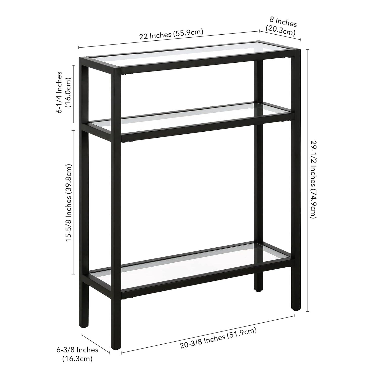 Evelyn&Zoe Sivil 22" Wide Rectangular Console Table, Blackened Bronze
