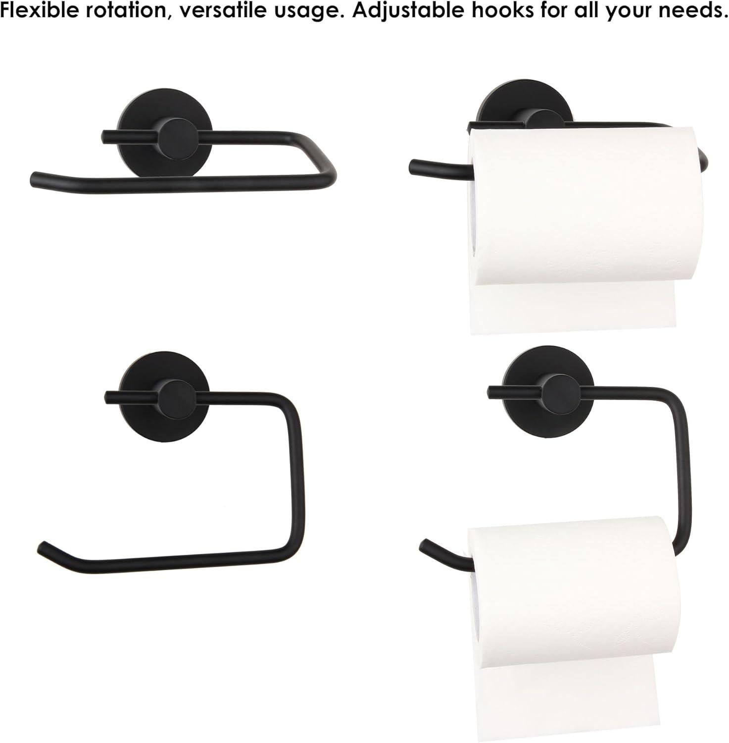 Bagno Nera Stainless Steel Toilet Paper Holder, Matte Black