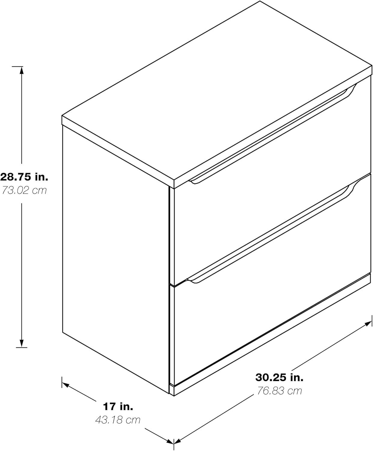 Denmark 2-Drawer Engineered Wood Lateral File with Lockdowel  in Natural Finish