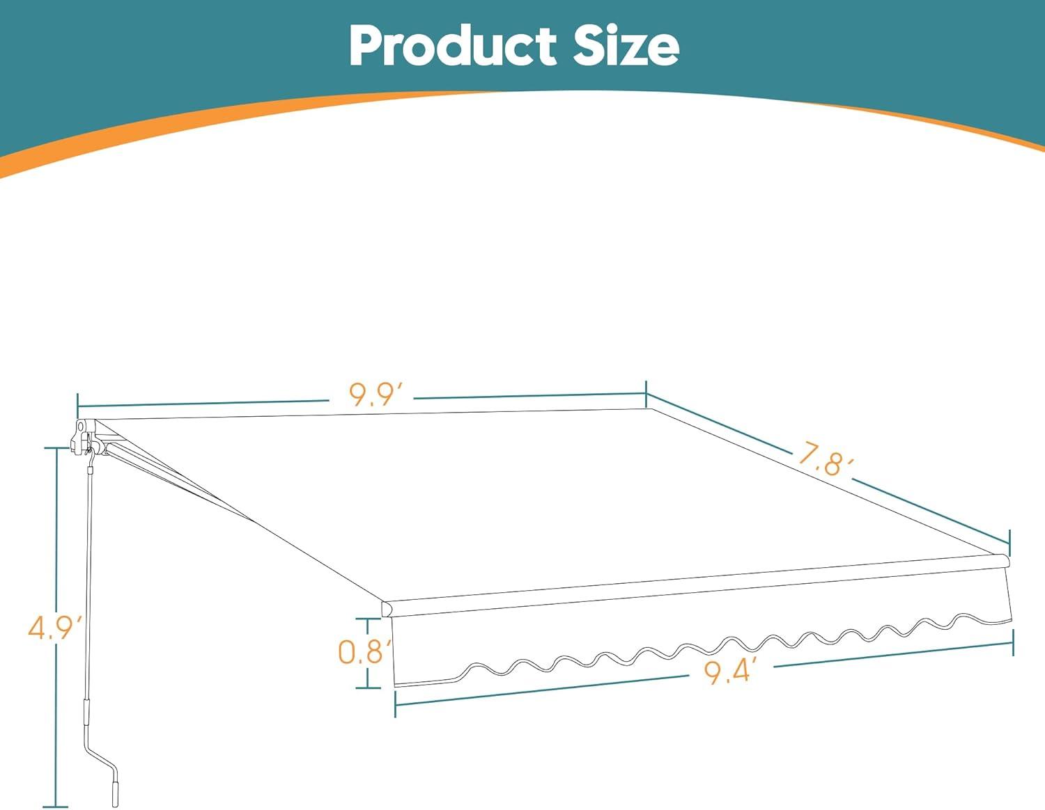 Newacme LLC Freeport Park Alvin 10 ft. W x 8 ft. D Retractable Patio Awning