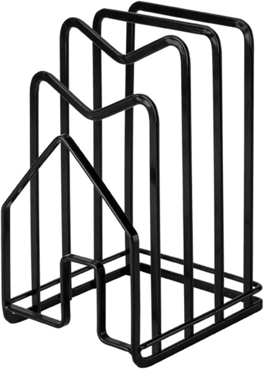 Poaug Rack Clearance Kitchen Chopping Board Cutlery Storage Rack Pot Cover Bracket Cookware Box on Sale Kitchen Black