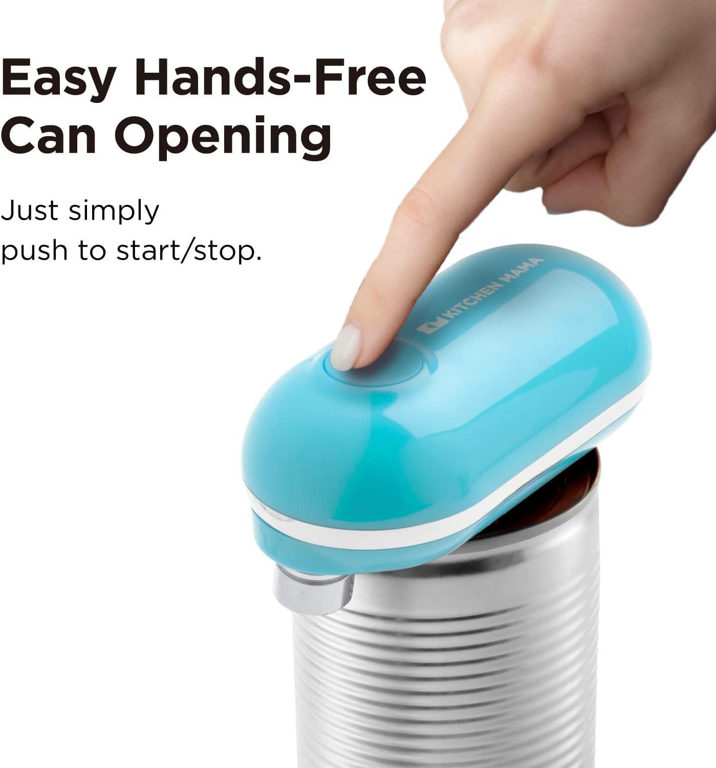 Blue Mini Electric Can Opener with Smooth Edge