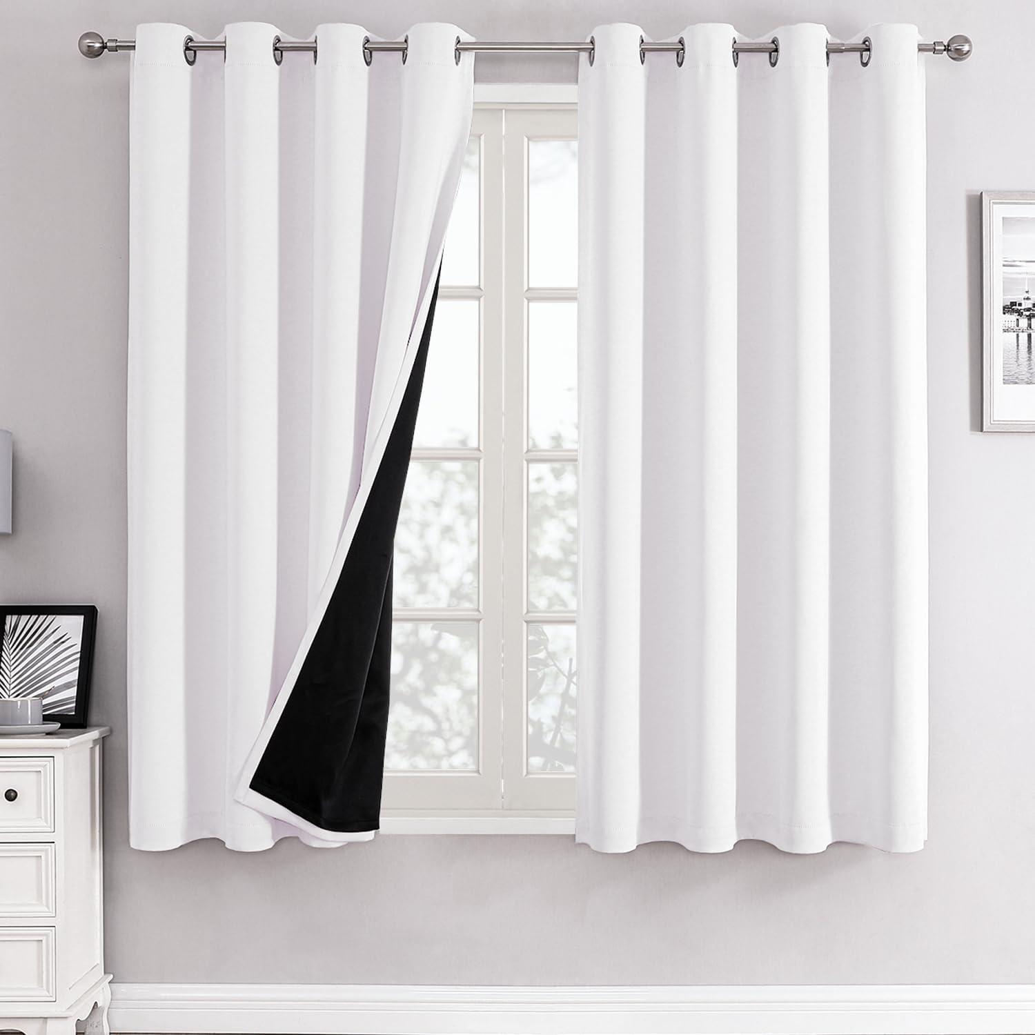 Deconovo 100 Percent Blackout with Liner Grommet Curtain Panel Pair (Set of 2)