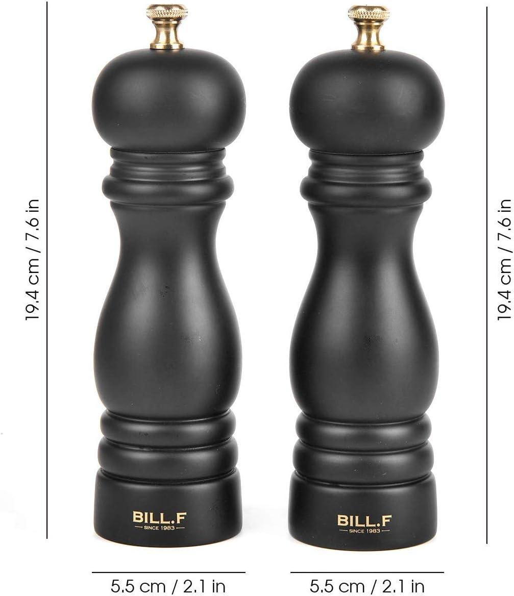 Salt and Pepper Grinder Set, Wood Pepper Mill Set of 2 Manual Salt Pepper Shakers
