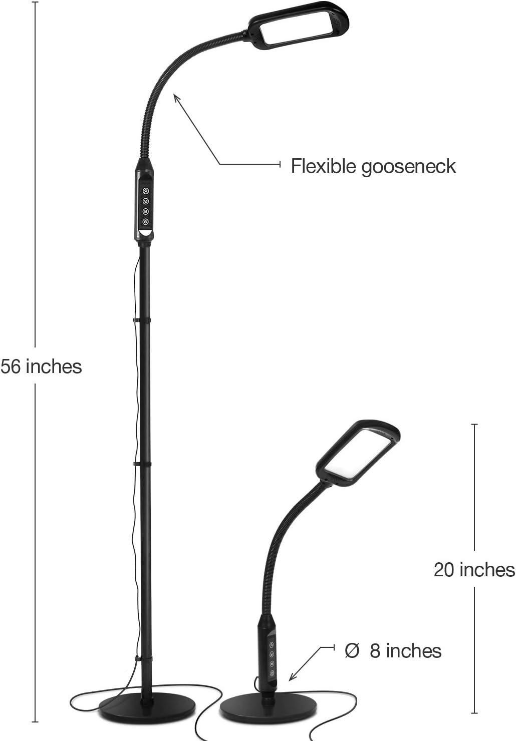 ArcFlex 56" Gloss Black Adjustable LED Task Floor Lamp for Kids