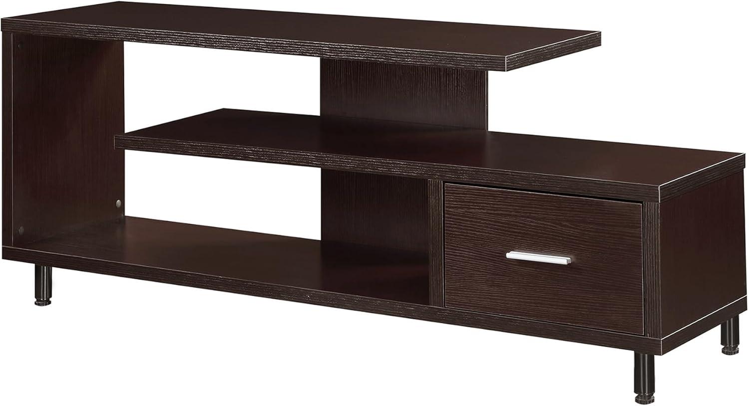 Convenience Concepts Seal II 1 Drawer TV Stand with Shelves for TVs up to 65 Inches, Espresso