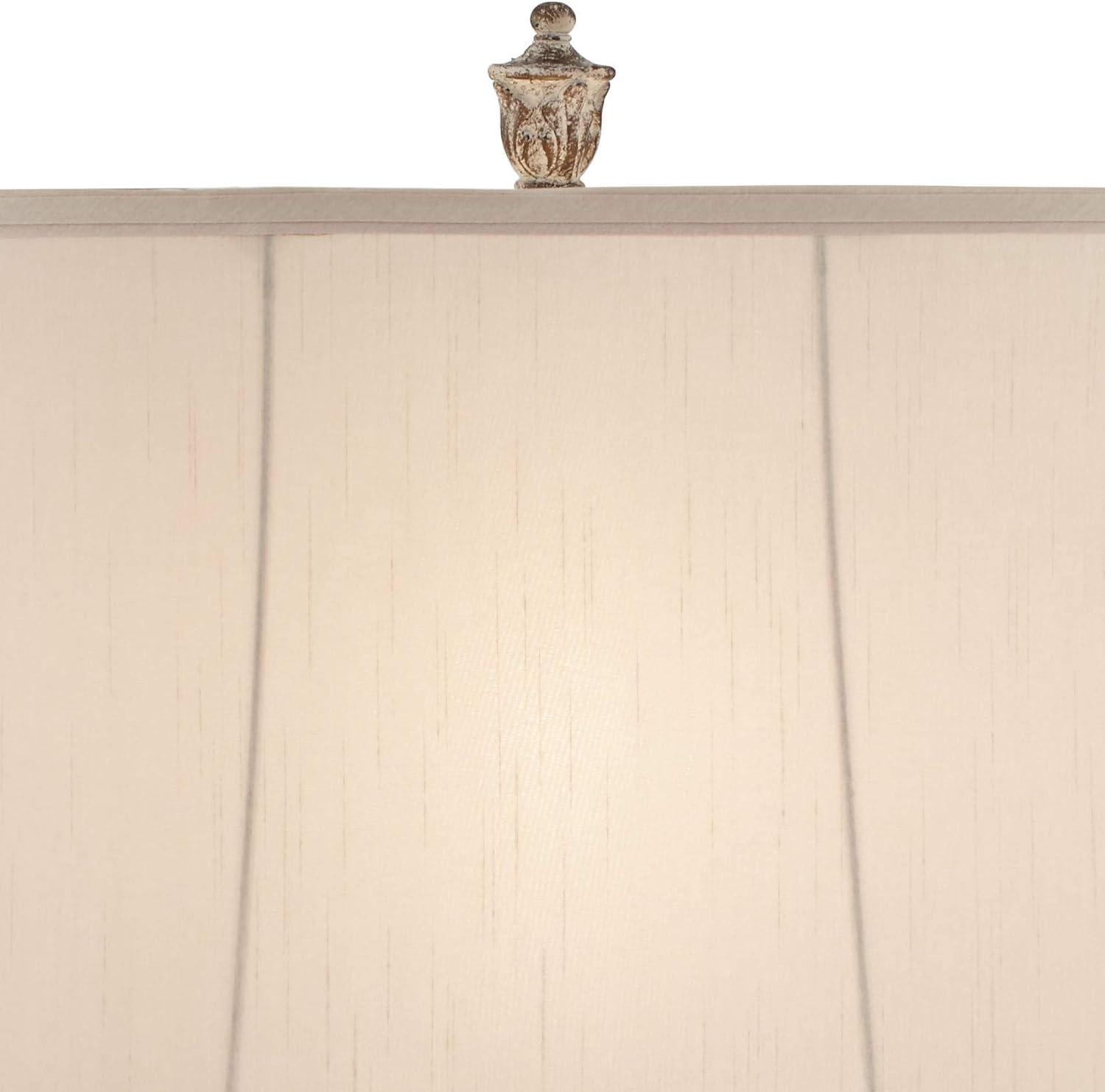 Barnes and Ivy Elle Traditional Table Lamp 33" Tall Antique Gold Florentine Off White Oval Shade for Bedroom Living Room Bedside Nightstand Office