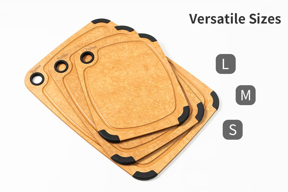Large Natural Wood Fiber Rectangular Cutting Board with Non-Slip Edges