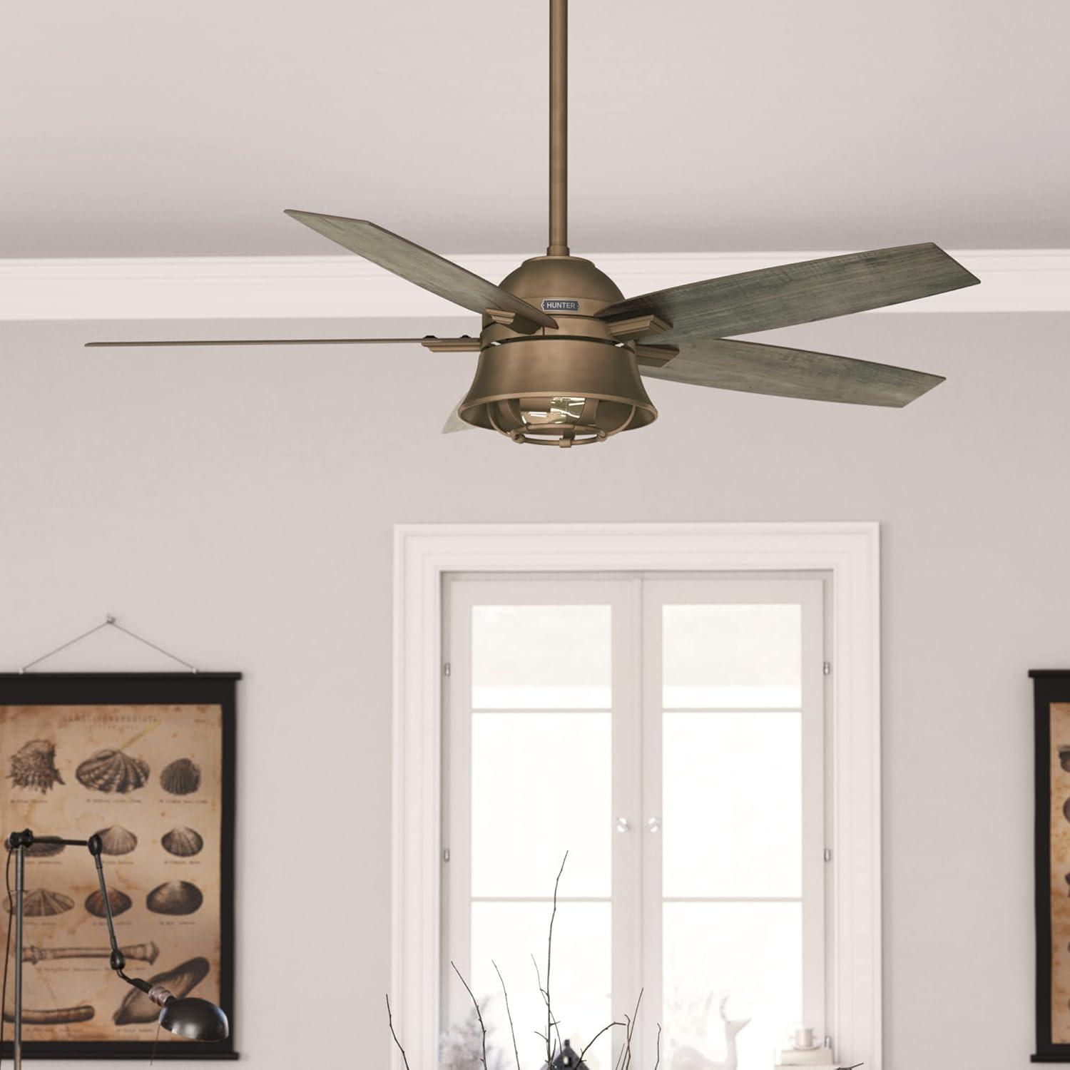 52" Hampshire 5 - Blade Ceiling Fan With LED Light Kit And Handheld Remote