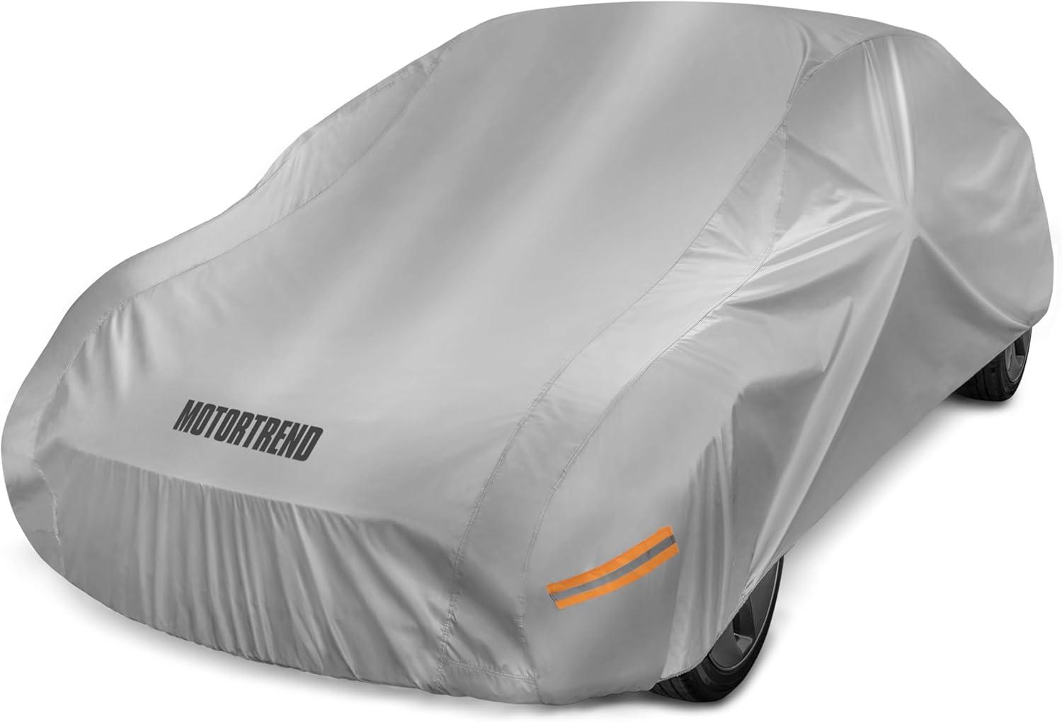 Motor Trend SafeKeeper Heavy Duty Car Cover Waterproof All Weather, Multi-Layered Truck SUV Car Cover for Snow Rain Sun UV Protection, Full Exterior Car Covers for Automobiles (Fits up to 157" Length)