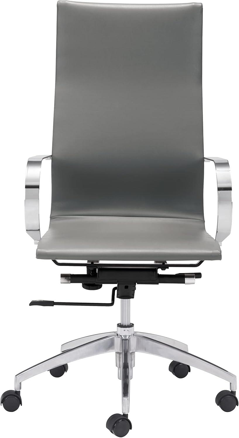 Zuo Modern Glider High Back Office Chair Gray