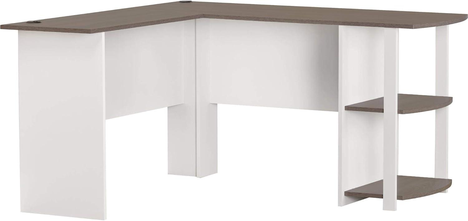 Ameriwood Home Dominic L Desk with Bookshelves, White