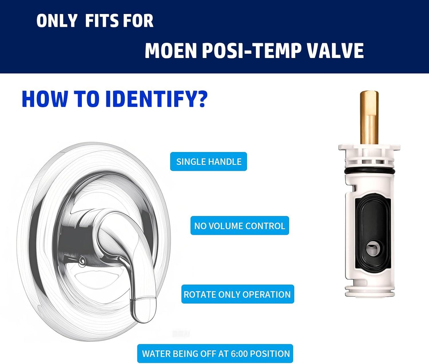 1222 Replacement Cartridge with Moen 104421 Cartridge Puller Removal Tool Retainer Clip Compatible with Moen One-Hanlde Posi Temp 1222B Shower Bathtub Faucet (1222 cartridge +104421 cartridge puller)