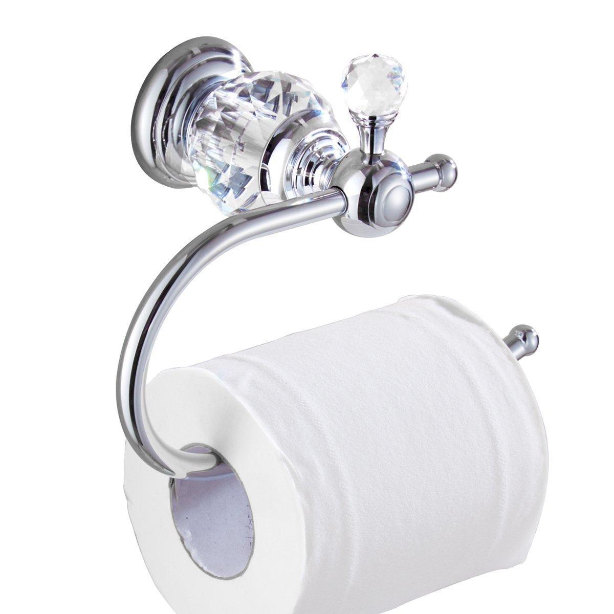 Crystal Series Polished Chrome Brass Toilet Paper Holder