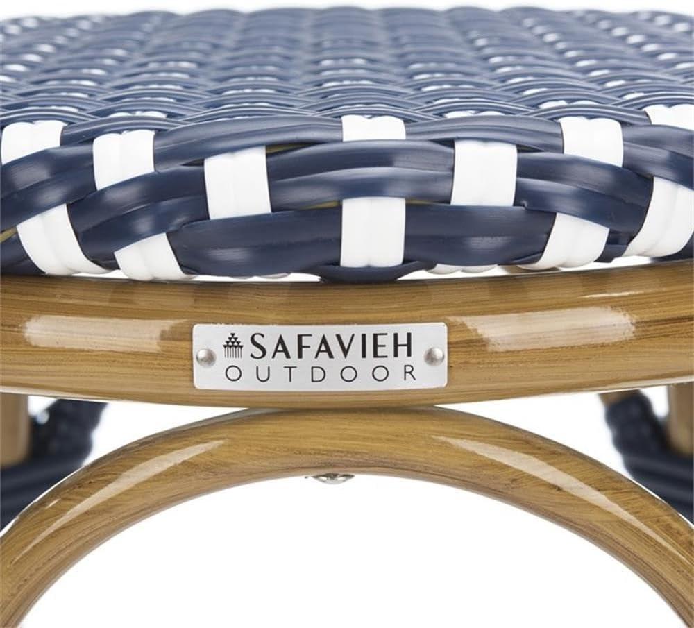Kipnuk Barstool - Indoor/Outdoor - FOX5211 - Navy/White - Safavieh