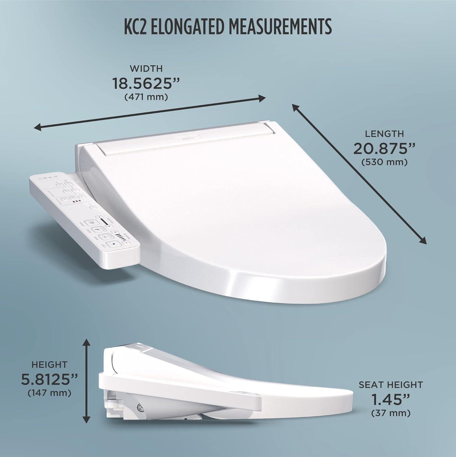 Cotton White Heated Electronic Bidet Toilet Seat with SoftClose Lid