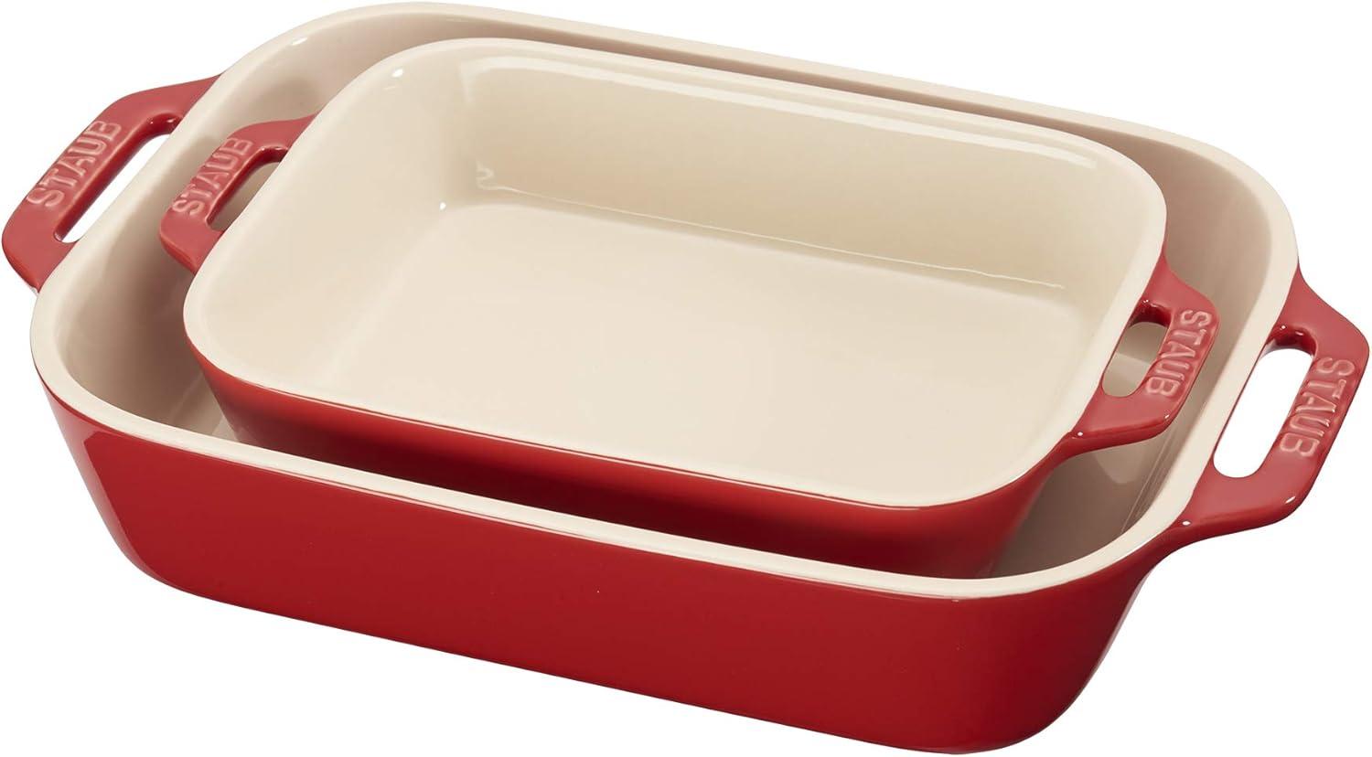 Staub Ceramic Rectangular Baking Dish Set, Casserole Dish, 2-Piece