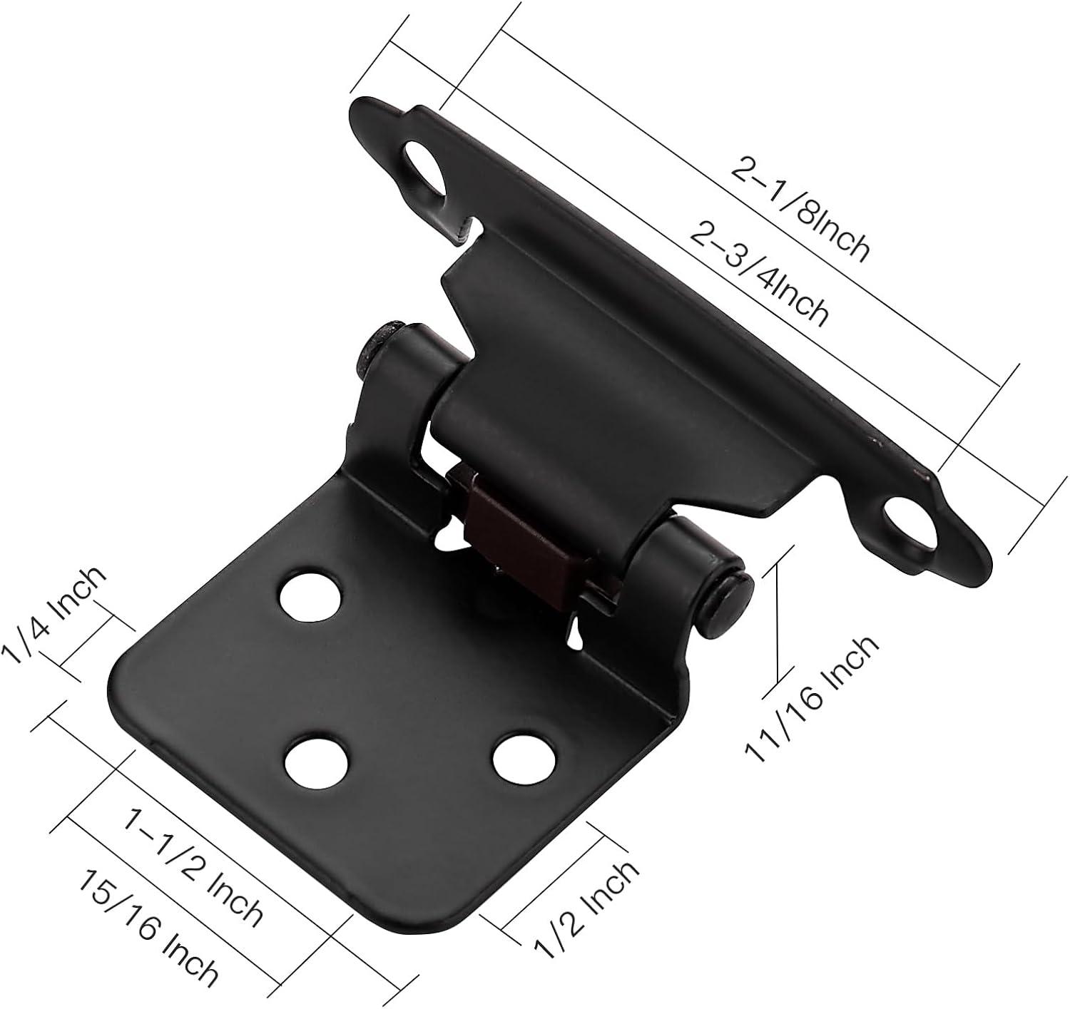 Matte Black Semi-Concealed Self-Closing Cabinet Hinges