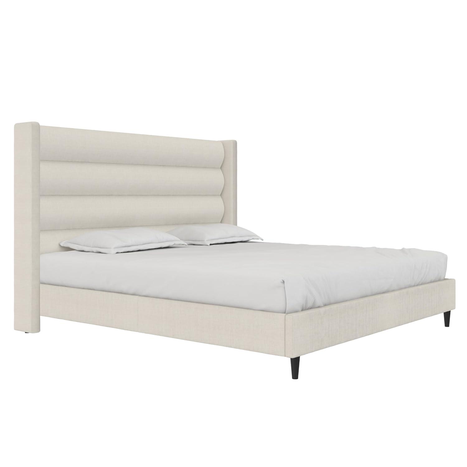 Novogratz Louis King Upholstered Wingback Bed