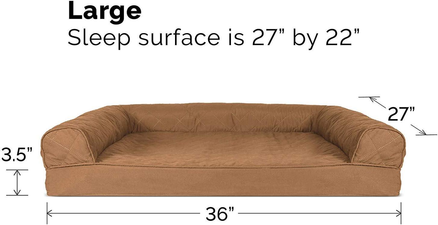 FurHaven Quilted Orthopedic Sofa Dog Bed - Large, Warm Brown