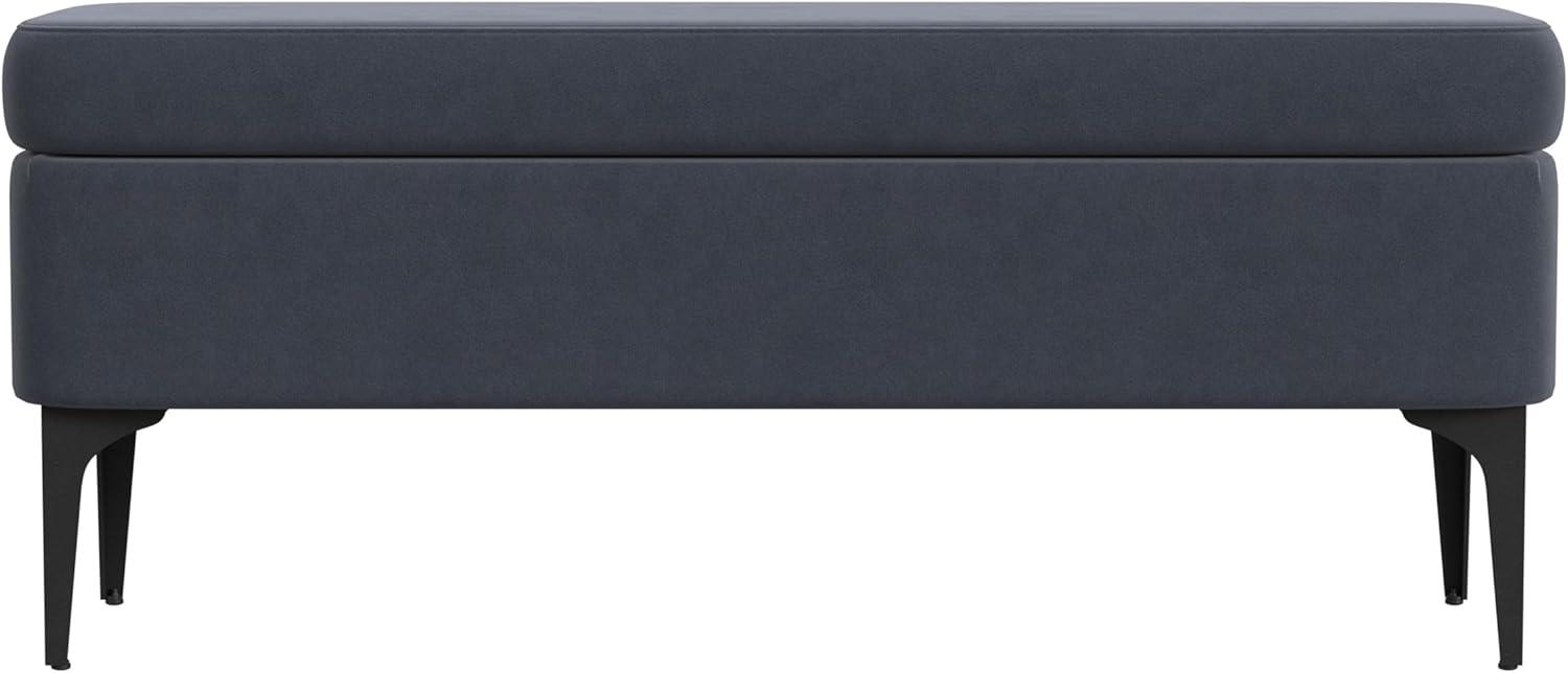 Medium Storage Bench with Metal Legs Gray Woven - HomePop