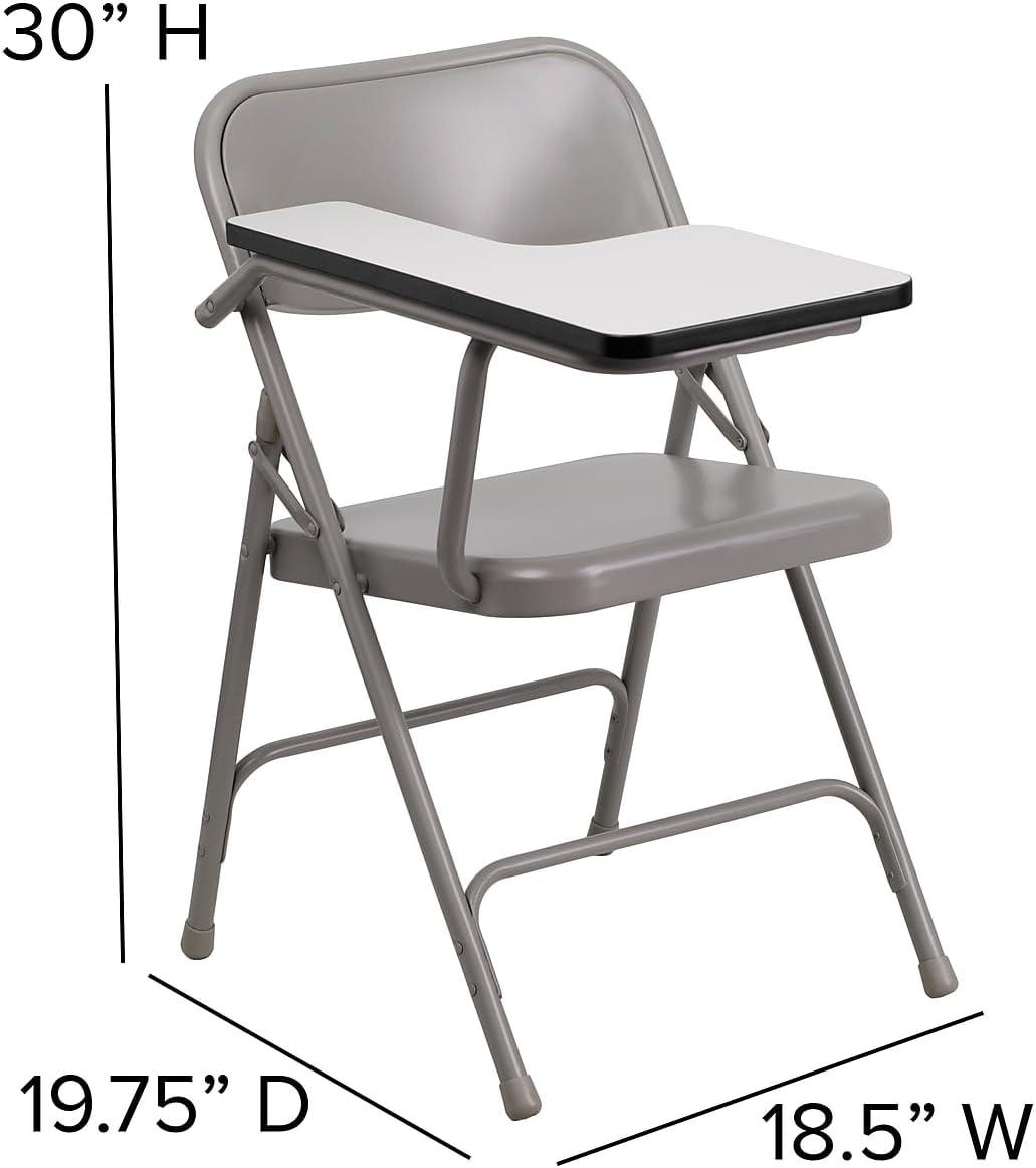 Mission Premium Steel Folding Chair with Right Handed Tablet Arm by Flash Furniture