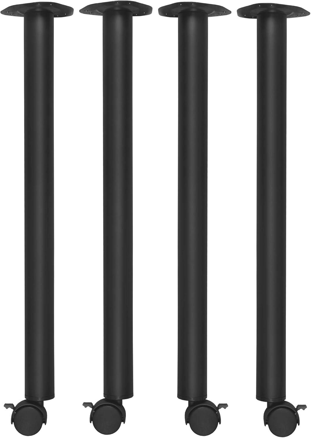 Kee Post Table Leg with Casters (Set of 4)- Black