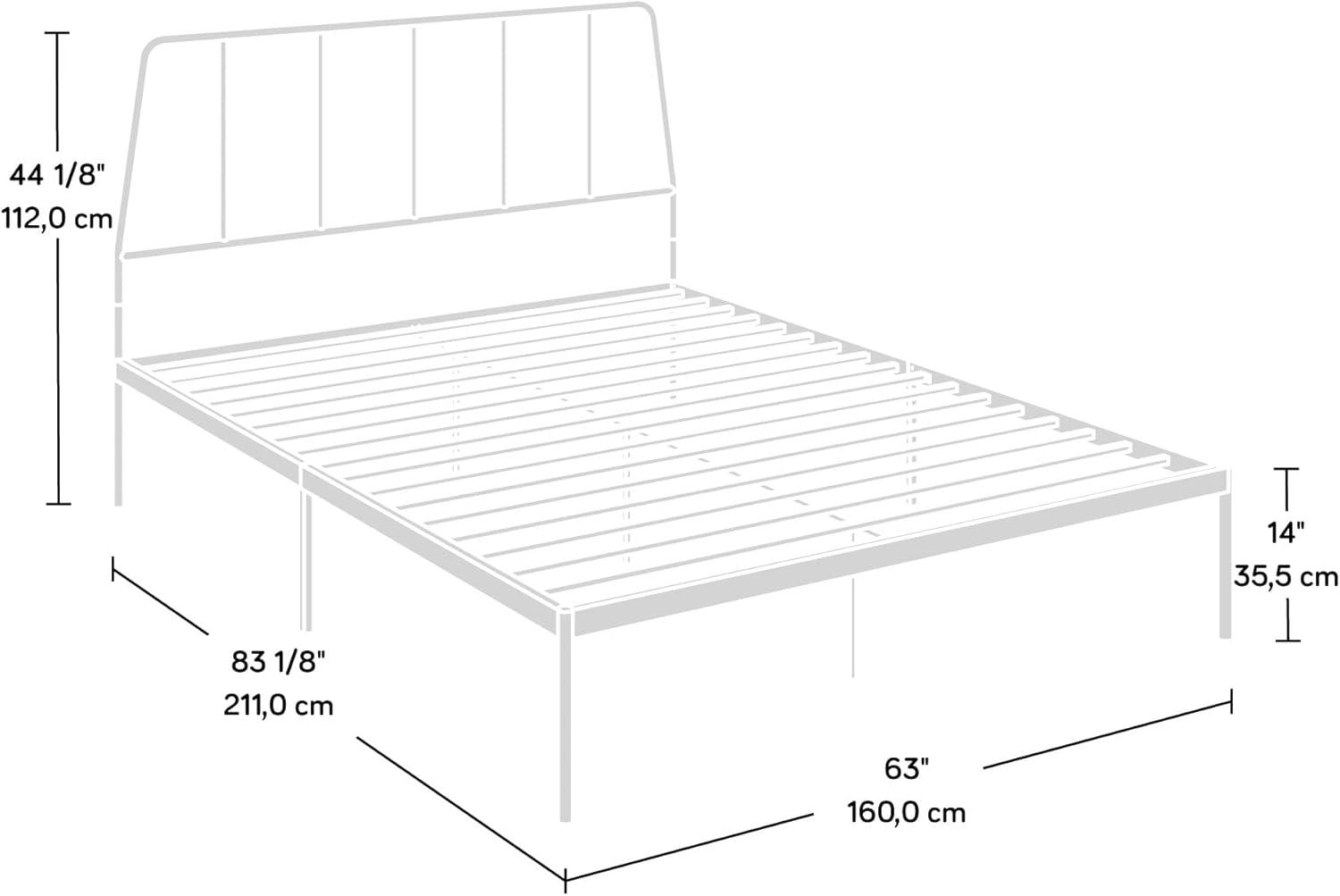 Harvey Park Black Metal Queen Platform Bed with Headboard