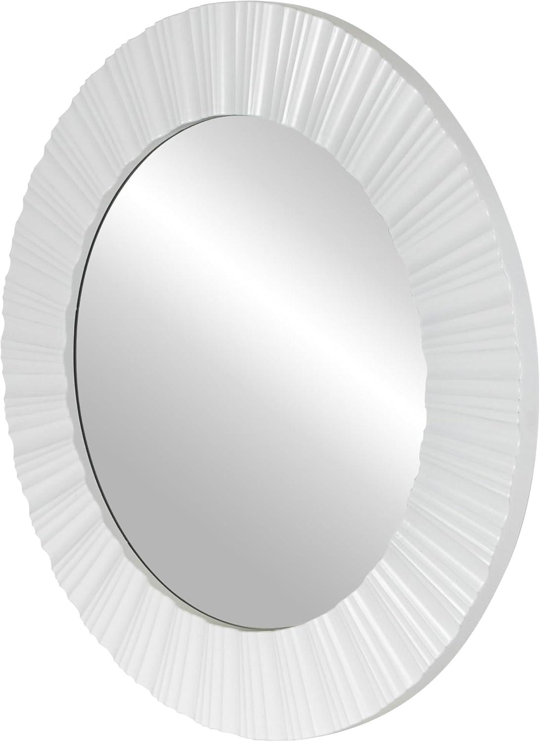 Elegant 20" Contemporary Fluted Round Mirror Wall Decor