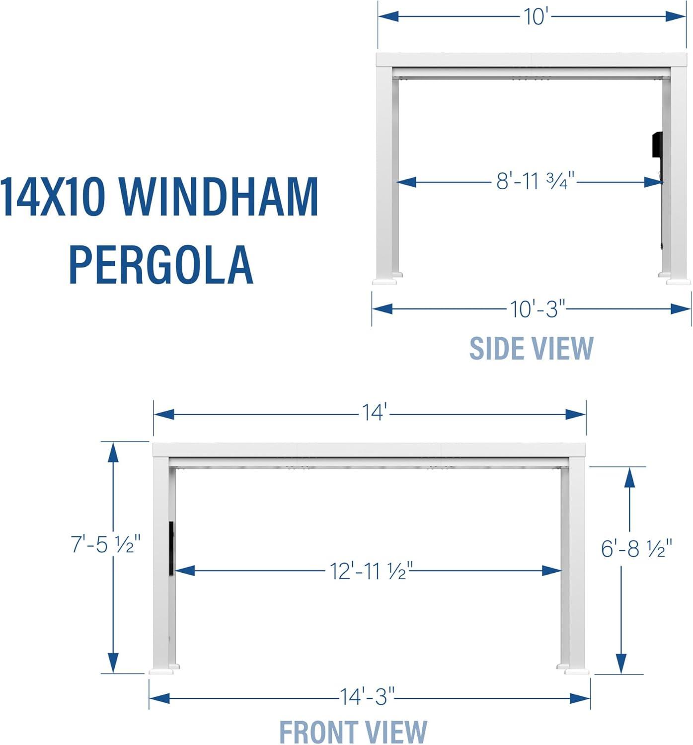 Backyard Discovery Backyard Discovery Windham 14' x 10' Modern Galvanized Steel Outdoor Patio Pergola Kit with Shade Sail Canopy and PowerPort