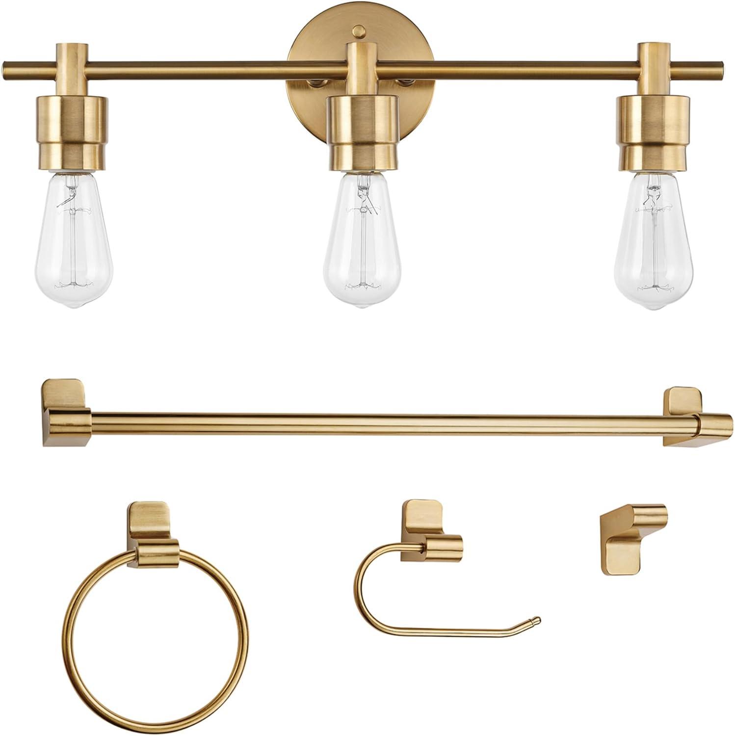 Alexandria 5-Piece Matte Brass Bathroom Set