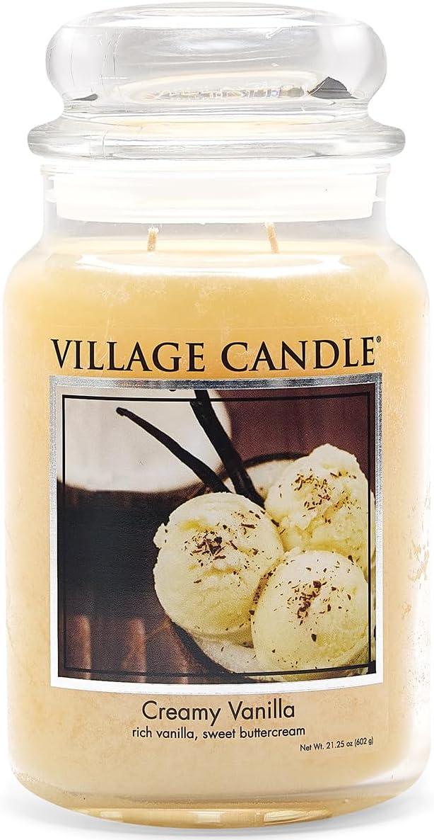 Village Candle Creamy Vanilla Scented Jar Candle, 26 oz