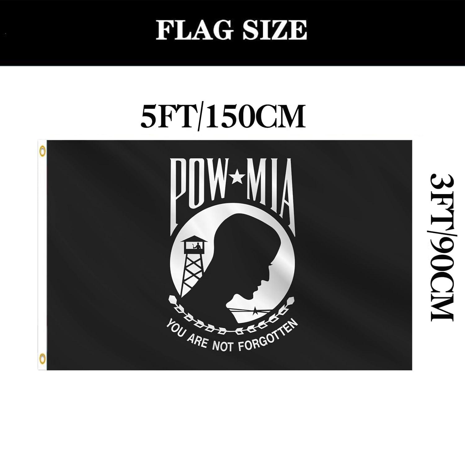 POW MIA 3x5 Nylon Flag - Double Sided and Embroidered - All Weather, Durable, Outdoor Nylon Flag - Front Line Flags