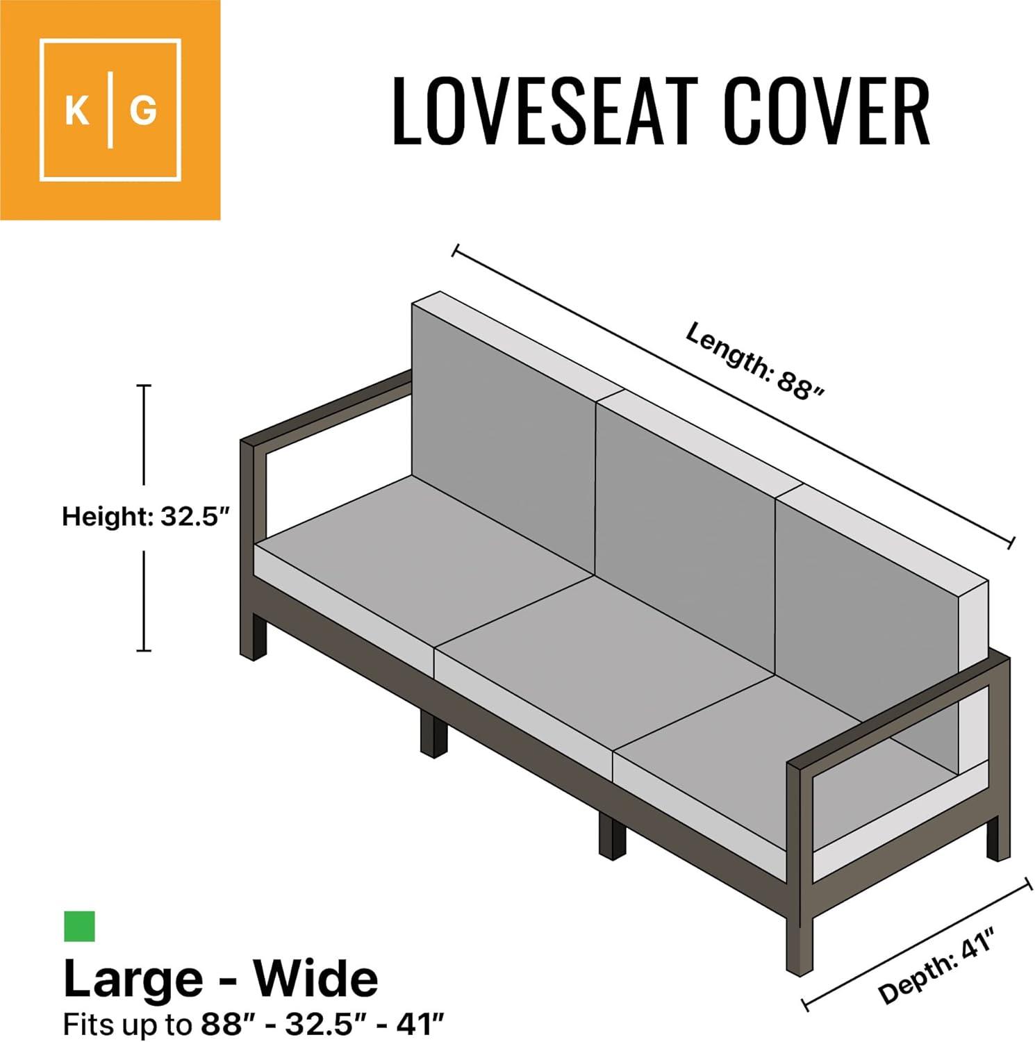 Love Seat Outdoor Furniture Weatherproof Cover - 88" x 32.5" x 41" - Black