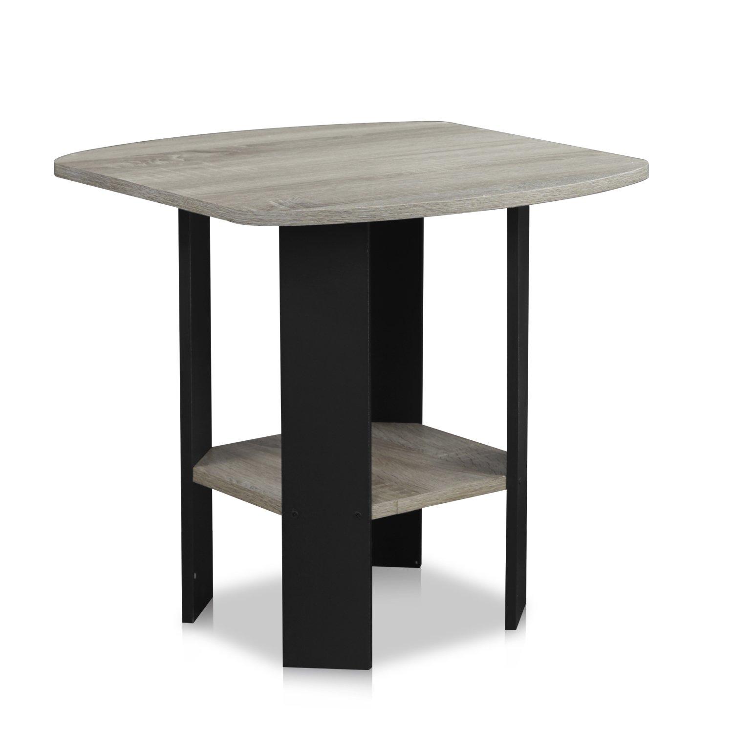 Furinno Simple Design End/SideTable, French Oak/Black