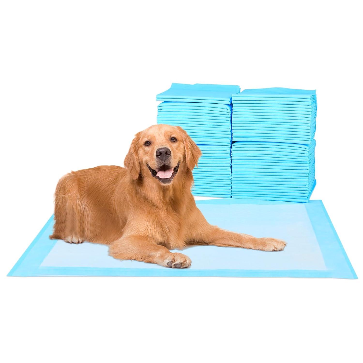 FluffyDream Super Absorbent Waterproof Dog and Puppy Pet Training Pad, Housebreaking Pet Pad,Blue (23.6"x35.4"(60PCS))