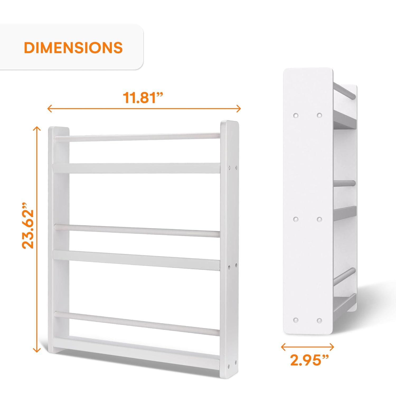 CHILDLIKE BEHAVIOR Bookshelf Organizer for Kids - White 3 Tier
