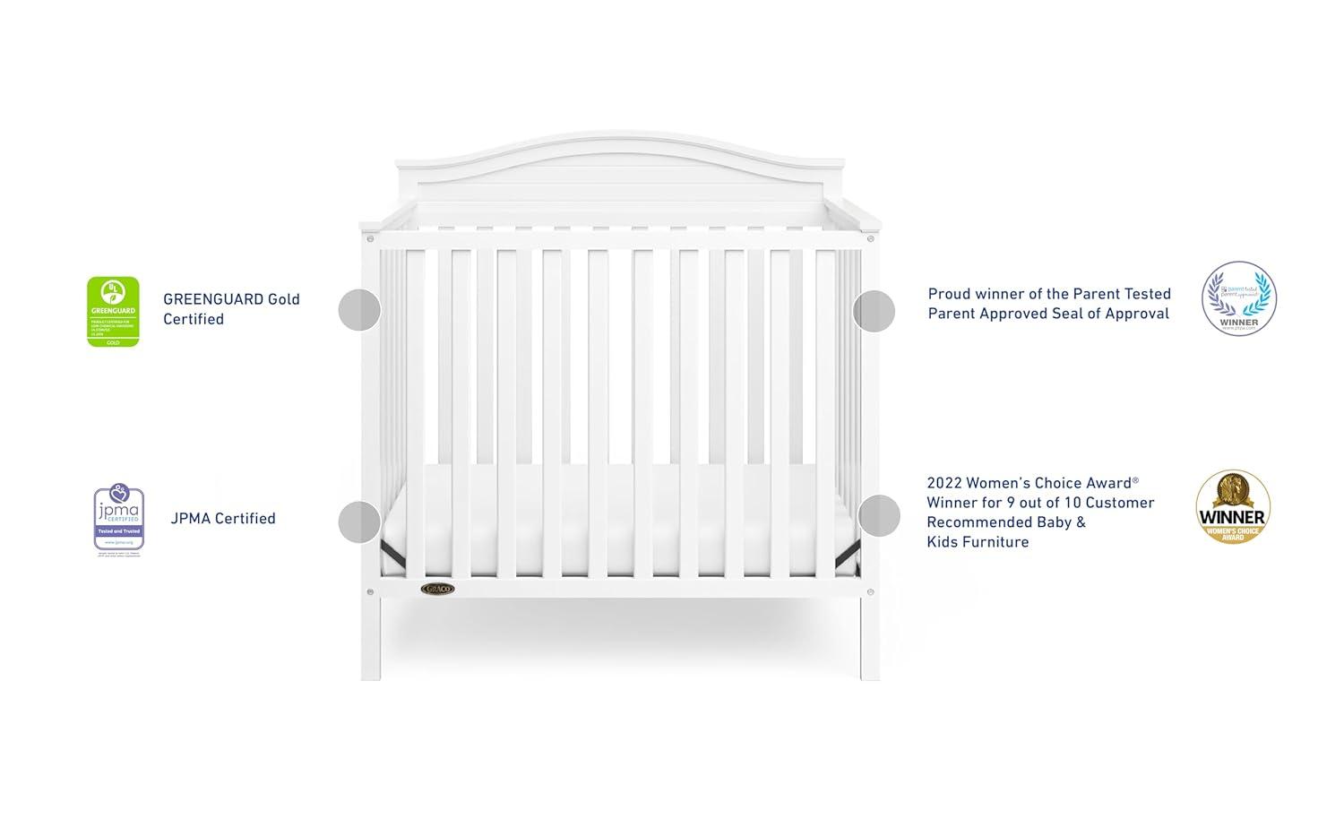 Graco Graco Stella 4-in-1 Mini Convertible Crib with Mattress