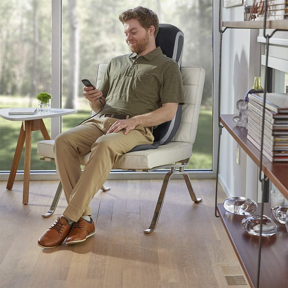 Homedics Shiatsu 3D Trutouch Massage Cushion for Neck & Back Soothing Heat, Shiatsu and Percussion, 3 Zones