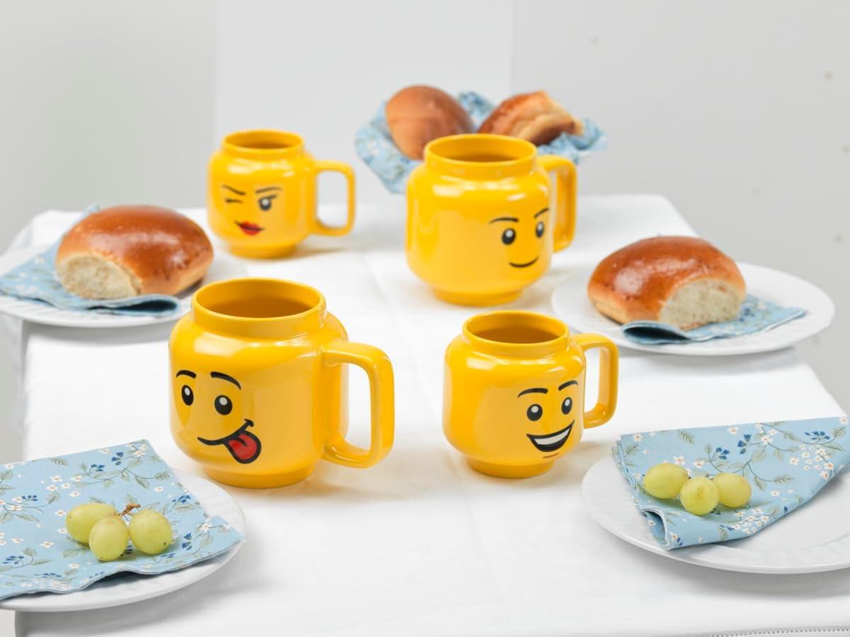 Large Yellow Silly Face Ceramic Mug, 530 mL