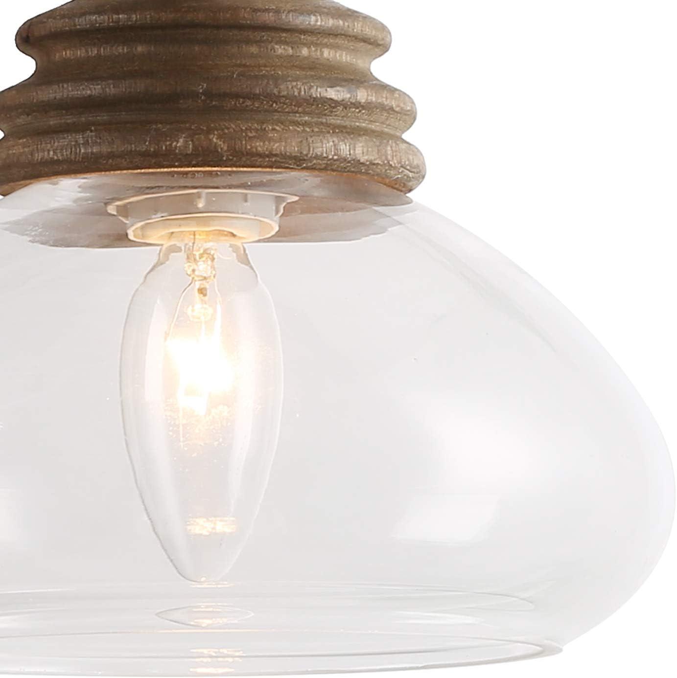 Clear Glass Bell-Shaped Farmhouse Pendant Light