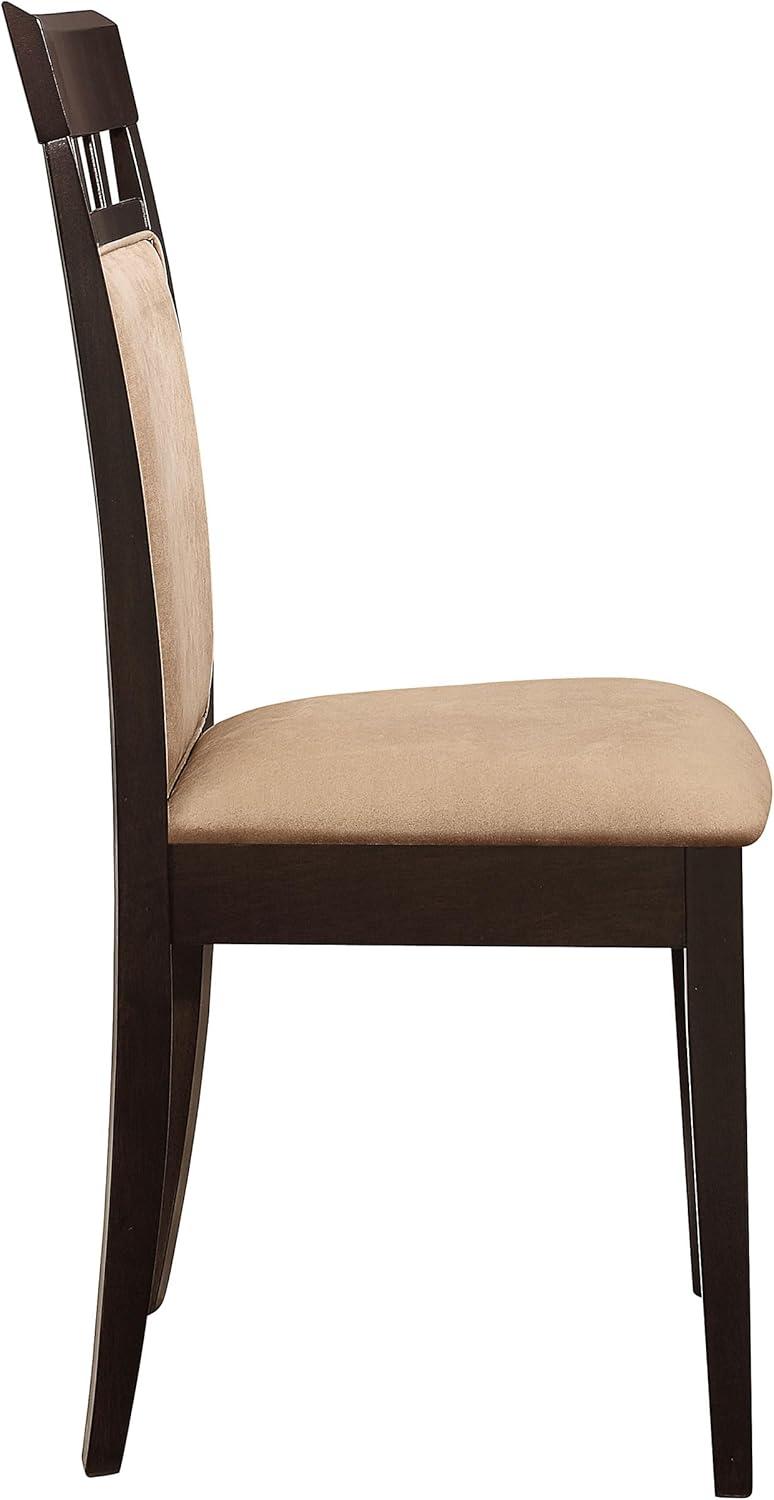 Coaster Gabriel Upholstered Microfiber Dining Chairs in Tan