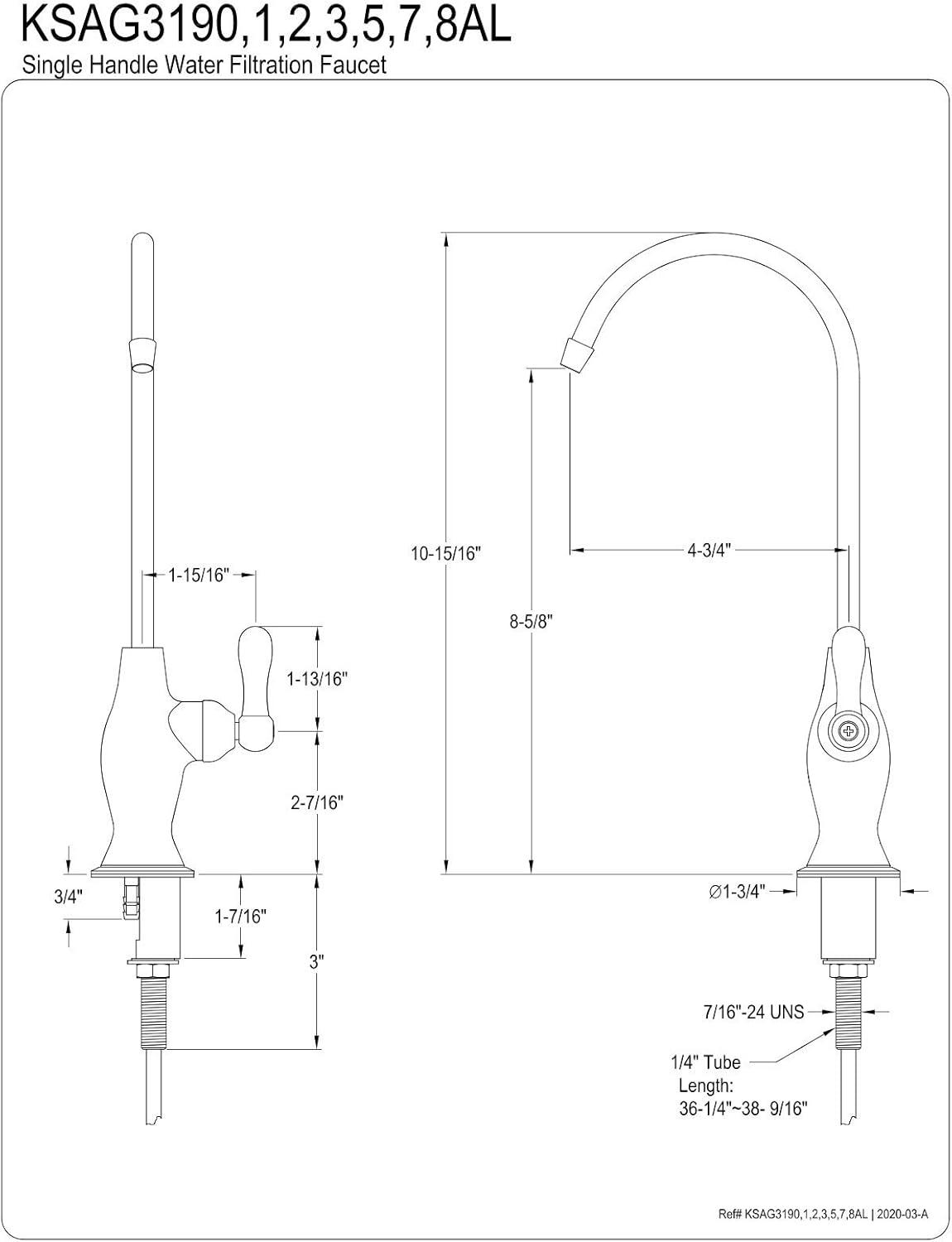 Kingston Brass Restoration Single-Handle 1-Hole Deck Mount Water Filtration Faucet