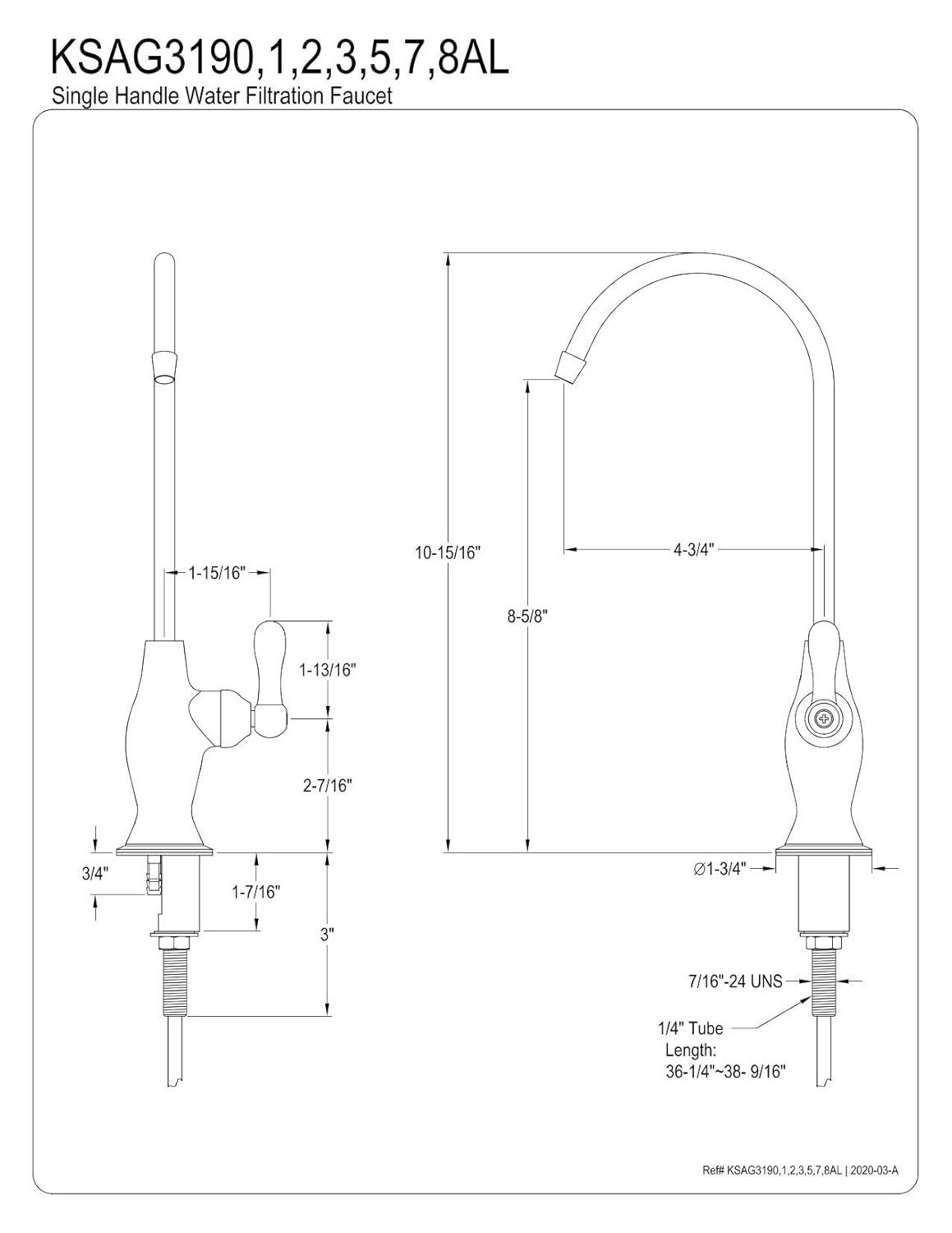 Kingston Brass Restoration Single-Handle 1-Hole Deck Mount Water Filtration Faucet