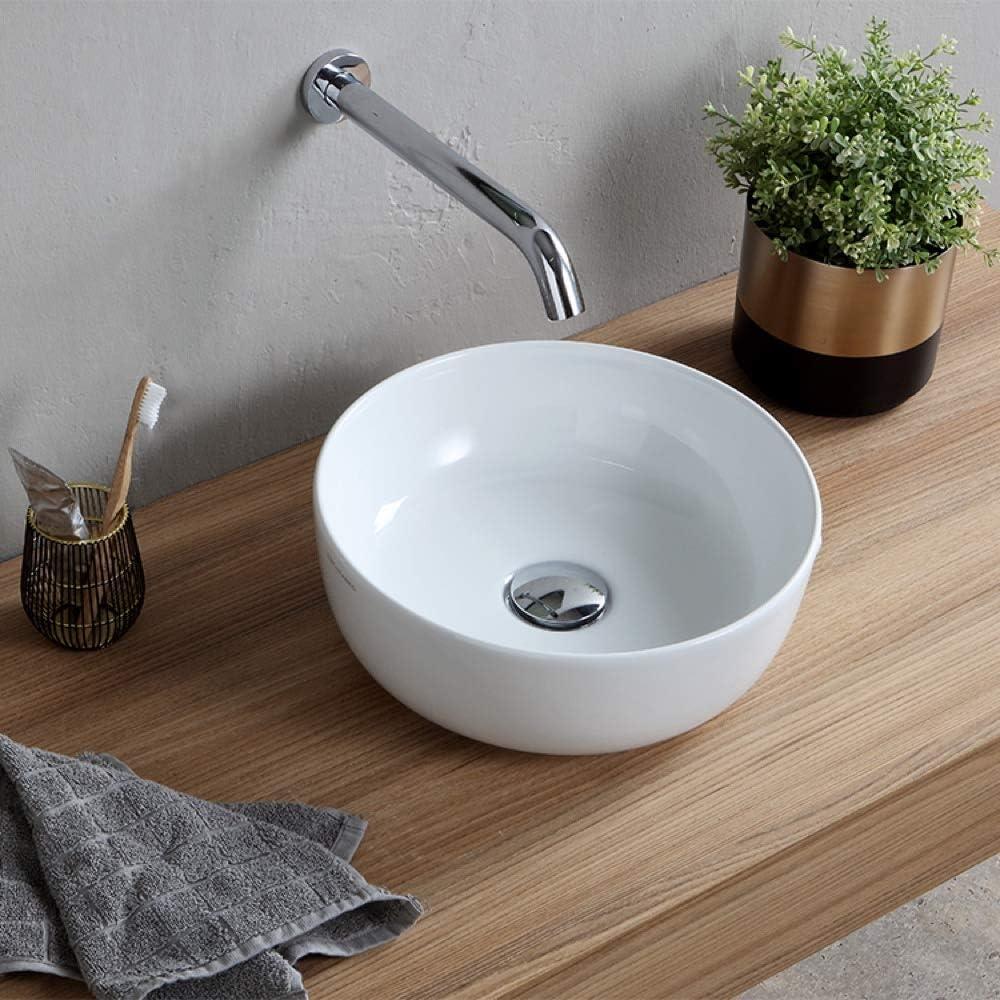 13'' Round White Ceramic Vessel Bathroom Sink